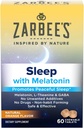 Melatonina de Zarbee 5mg, L-Theanine + suplemento de sueño GABA para promover el sueño pacífico, sabor a naranja natural, tabletas para adultos de 12 años arriba, 60 cuenta