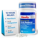 TIME-Cap Labs Acid Reducer & Heartburn Relief - Famotidine 20mg - for Adults & Children 12+, Helps with Acid Indigestion & Sour Stomach - Antacid Medicine Tablets (200 Count)