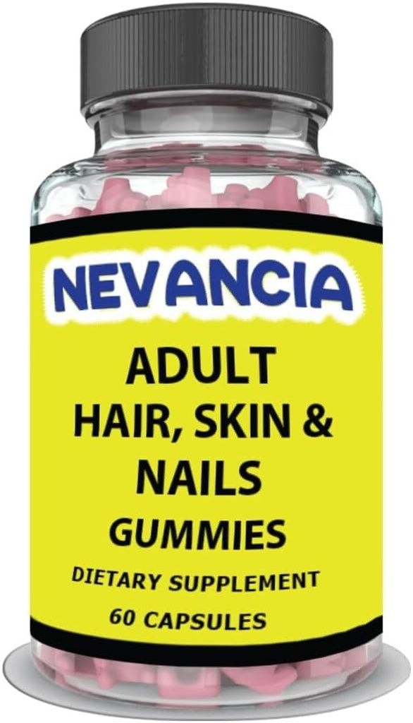 Adult Hair, Skin & Nails Gummies - Biotin 5000 mcg - para el crecimiento más rápido y saludable del cabello, uñas más fuertes, piel más sana – para hombres y mujeres - fuerza extra, 60 gomas veganos