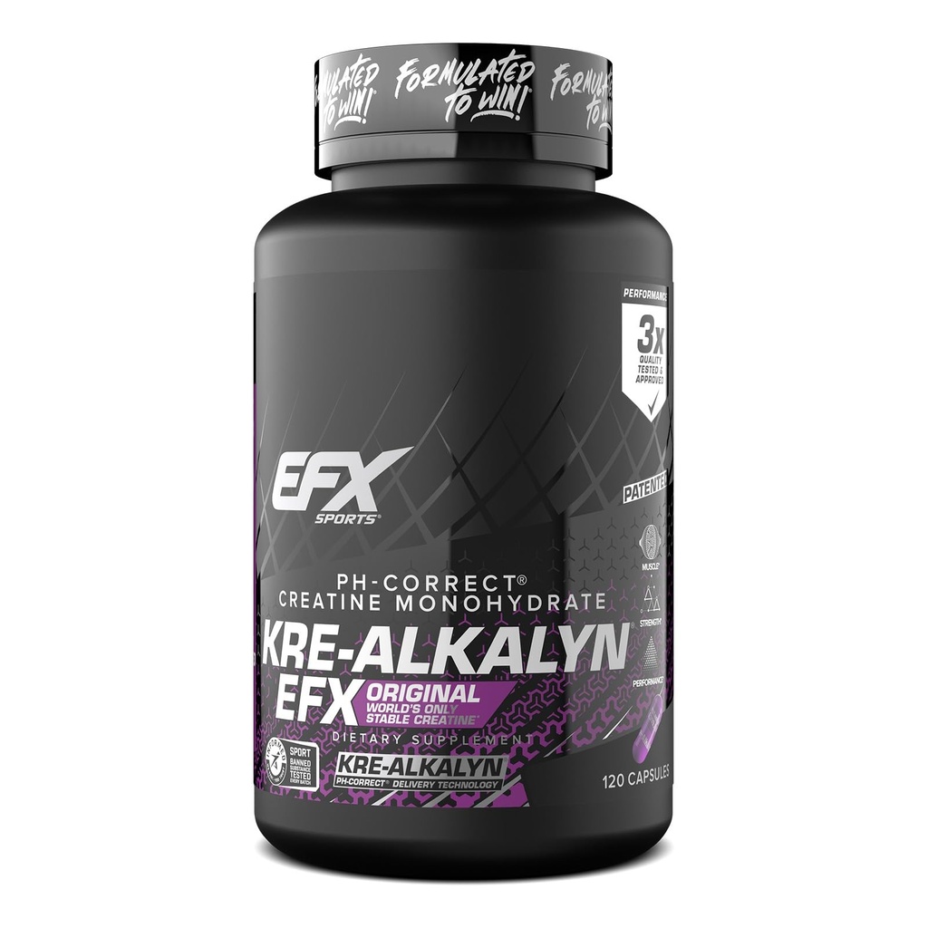 EFX Sports Kre-Alkalyn EFX ← pH Correct Creatine Monohydrate Pill Suplemento ¦ Strength, Muscle Growth & Performance peru 60 Servings, 120 Capsules
