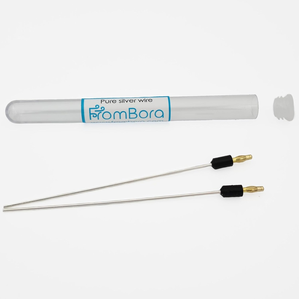 Pura alambre de plata con conector 99.99% Puridad TENIDO Certificado Incluido TEN 9999 TEN 12GA 6" Silencio DeBora Generador de Plata Colloidal Wires