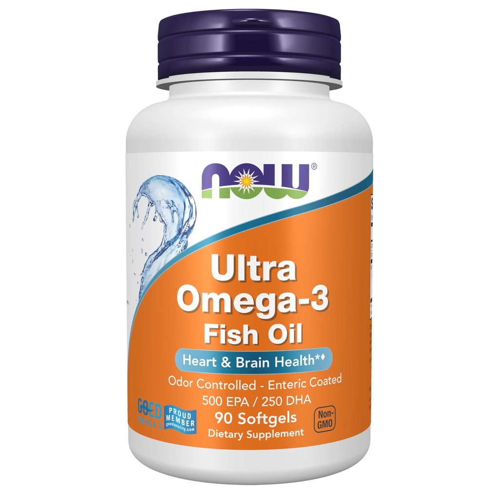 NOW Foods Supplements, Ultra Omega-3 Molecularly Distilled and Enteric Coated, 90 Softgels