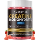 Nutravita Creatine Monohydrate Gummies for Men &amp; Women-5g of Creatine Monohydrate per Serving - Sugar Free,Vegan, Strawberry Flavor, 120 Conde