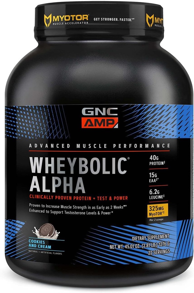 GNC AMP Wheybolic Alpha con MyoTOR- Cookies Y Crema (22 Servimientos)