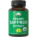Suplementos de Safrón - USDA Extracto de Safrón Orgánico cápsulas para Mujeres, Hombres y Niños. con Fibra Prebiótica Orgánica En lugar de Filler. Puro y Natural para Mood, Brain, Focus, Cravings, PMS