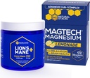 NATURAL STACKS Magtech Magnesium Lemonade Drink Mix + Lions Mane Mushroom Supplement Bundle - Supports Relax, Brain Health & Memory* - 50 Servings