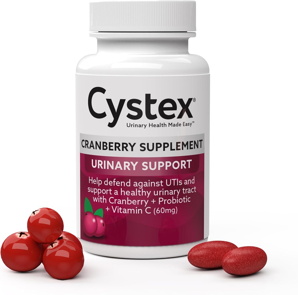 Cistex Cranberry Urinary Health Supplement - 3-in-1 UTI Protection with Probiotics, Prebiotics, " Vitamin C - Supports Vaginal pH, Yeast Balance, " Urinary Health - Fast-Acting - Sugar-Free - 75-Count