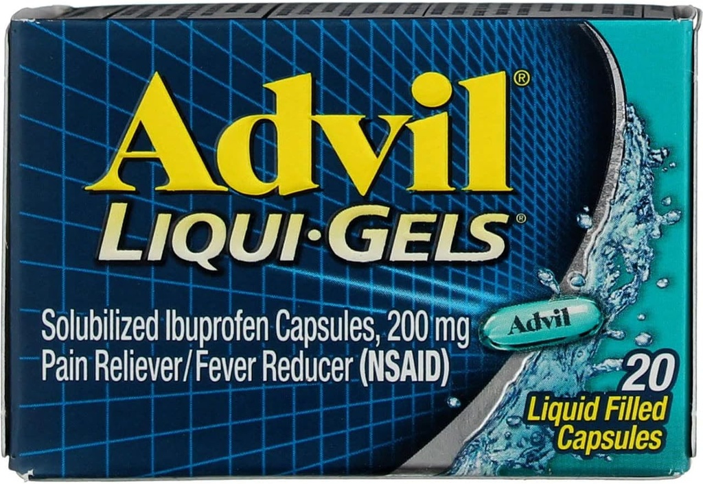 Alimentador de Dolor Advil/Fever Reductor Liqui-Gels 20 CP - Comprar Packs y Guardar (Pack of 2)