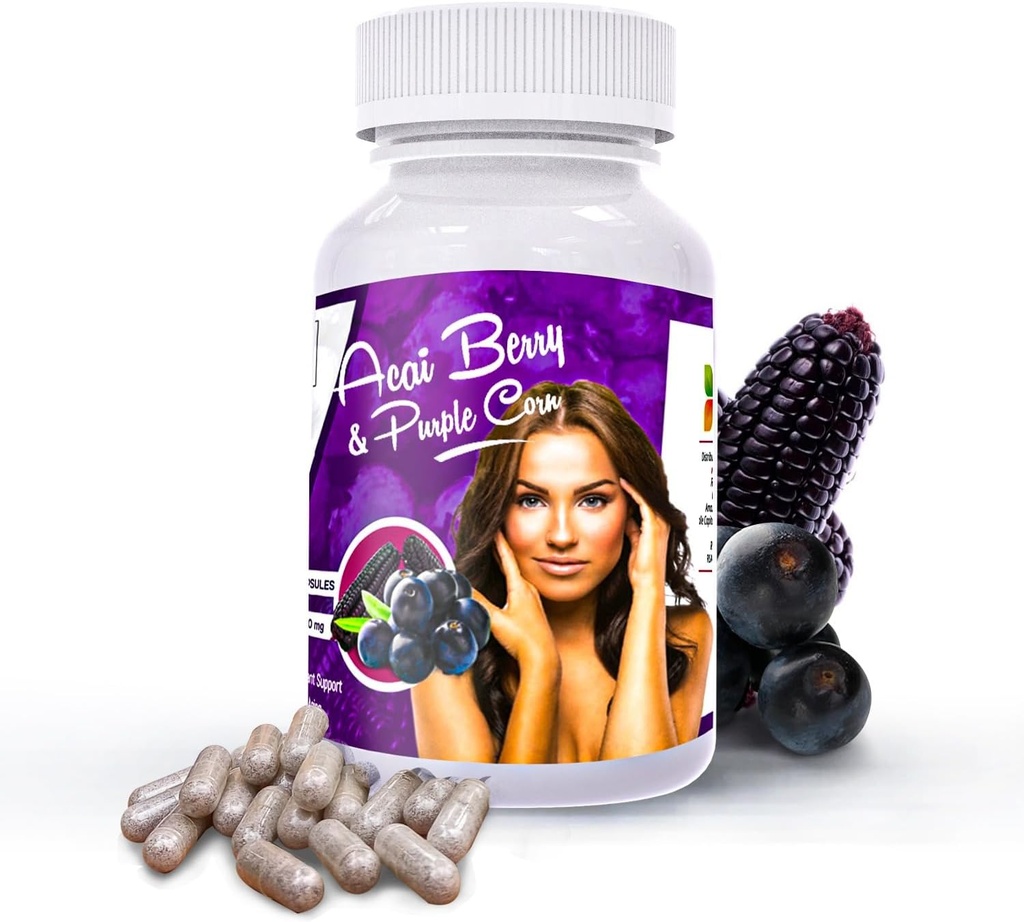 Acai Berry with Purple Corn Capsules l Resveratrol y Anthocyanins Source l Sikyriah