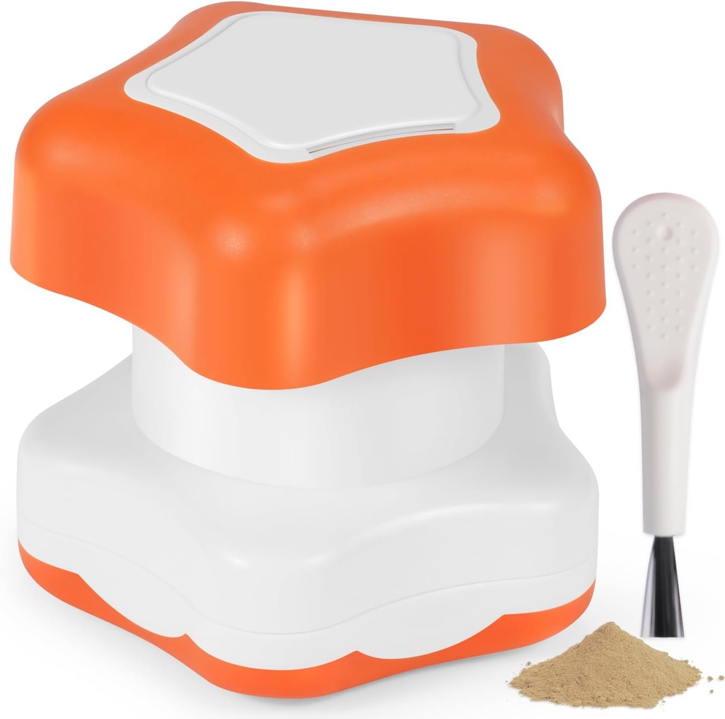Johnbee Pill Crusher, Pill Grinder Fine Powder Extremely Fine. Compartimiento de almacenamiento. Pill Crushers for Elderly, Family and Pets. Silicone Edges. Grind Multiple Pills at Once - Cleaning Brush (Orange)