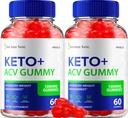 (2 Pack) Trim Keto Tonic Keto ACV Gummies, Trim Keto Gummies Weight Management Suplemento, Trim Keto Tonic Reseñas con Apple Cider Vinegar, Trim Keto Tonic Advanced ACV Gummies, B12 (120 Gummies)