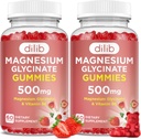 Magnesium Glycinate Gummies 500mg para adultos &amp; niños suplemento de magnesio con vitamina B6-Natural Calm Gummies-Calm Mood, Muscle & Sleep Support-Strawberry Flavor, 120 Gummies