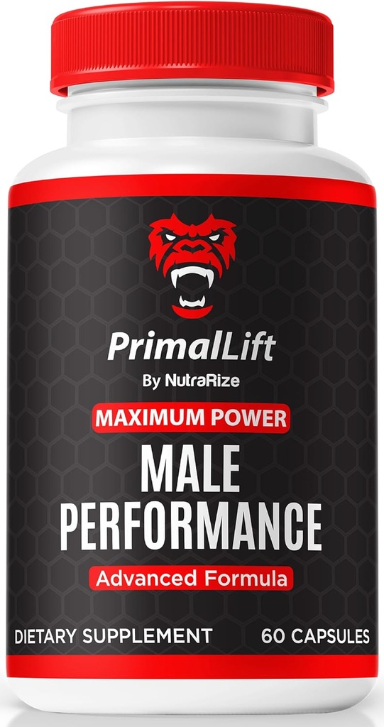 NutraRize PrimalLift Pills, Lift Oficial Primal para Hombres, PrimalLift Male Performance, All Natural Formula to Support Performance and General Body Wellness, PrimalLift ME Review (60 Capsules)
