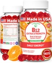 Lunakai Extra Strength 3000mcg Vitamina B12 Gummies - USA Made, Delicious Daily Energy & Metabolism Support - Vegan B12 Methylcobalamin Suplemento 60ct