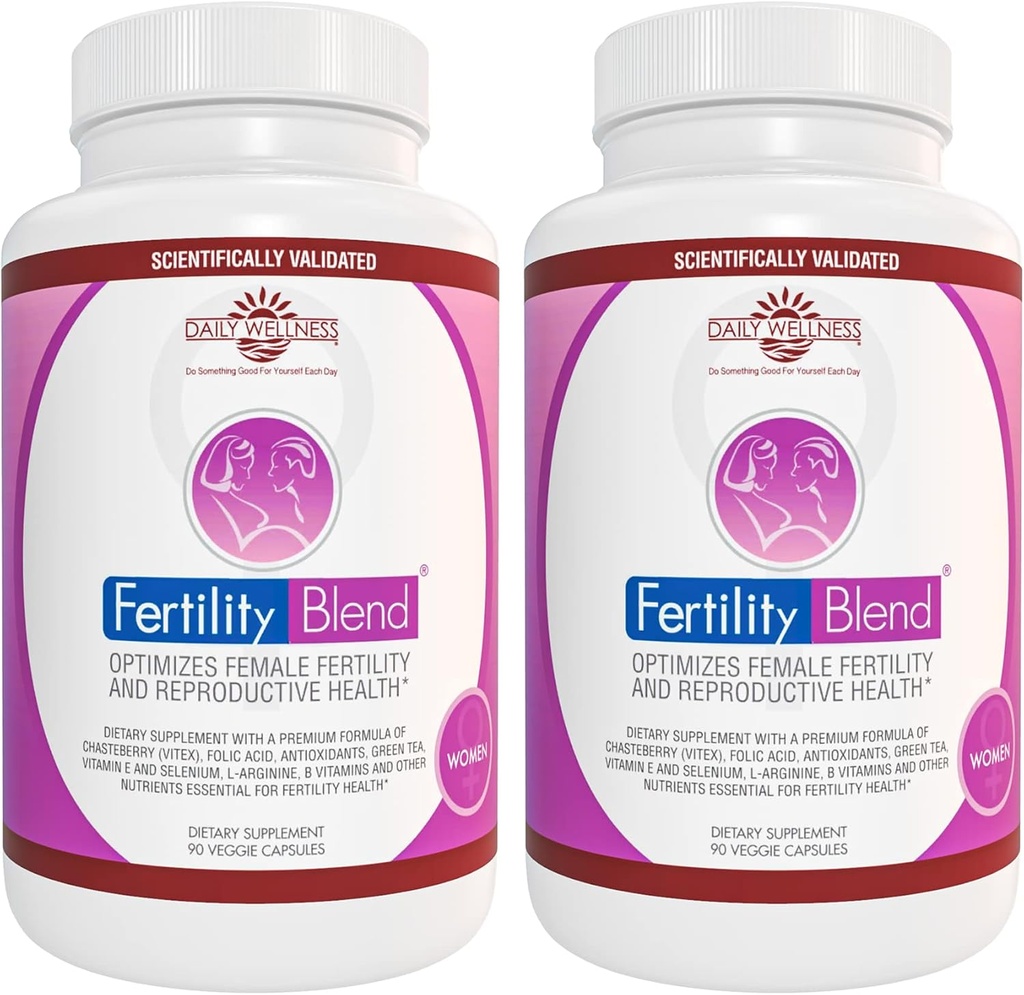 Fecundidad de fertilidad diaria para las mujeres - Suplementos de fertilidad para las mujeres, fertilidad de la concepción Vitaminas prenatales, tratando de concebir suplementos de progesterona, píldoras de apoyo al ciclo - 2 Pack