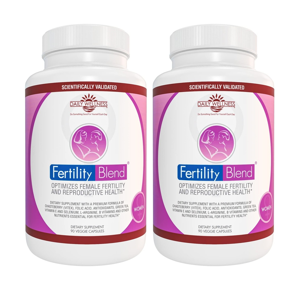 Fecundidad de fertilidad diaria para las mujeres - Suplementos de fertilidad para las mujeres, fertilidad de la concepción Vitaminas prenatales, tratando de concebir suplementos de progesterona, píldoras de apoyo al ciclo - 2 Pack