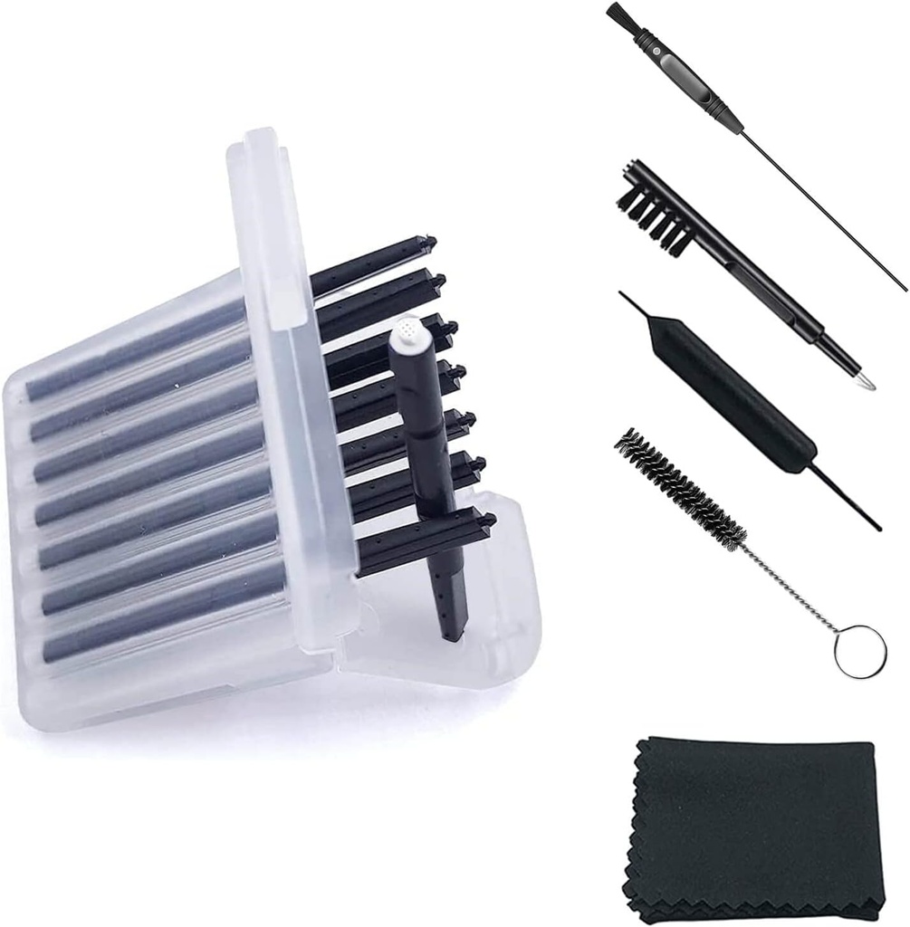 (4 Packs) Hearing Aid Wax Guard Filters (32 Unidades) Replacement Wax Cerumen Stop Wax Traps para Phonak, Widex, Unitron y Resound - 5 piezas Hearing Aid Cleaning Kit Accesorios con Carry Case