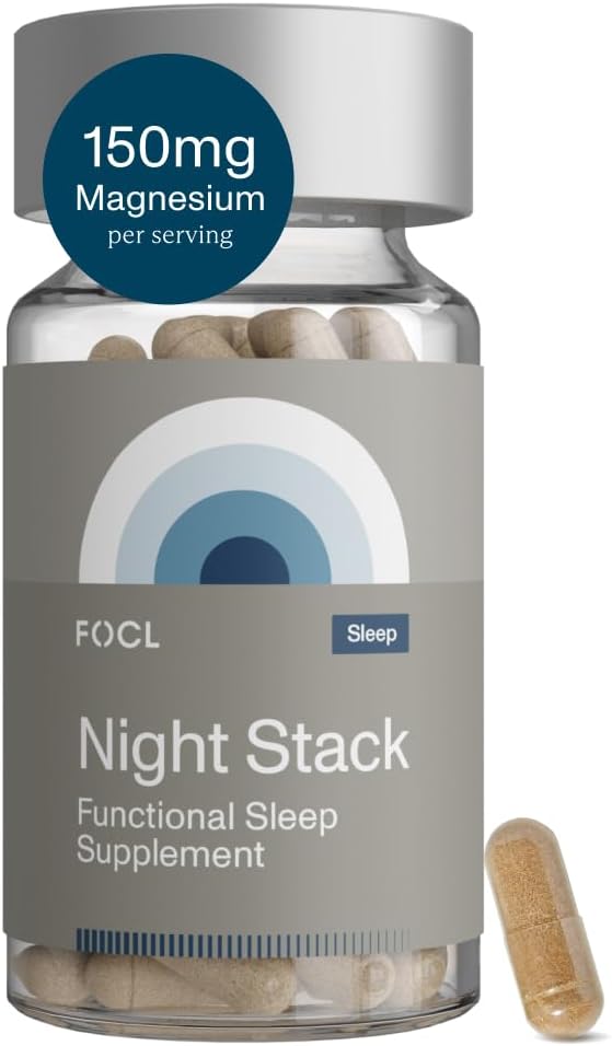 FOCL Restful Night Magnesium Sleep Supplement - Natural Sleep Aid, Melatonin Free, No Grogginiess, Calma - Magnesium Supplement for Restorative Sleeping with Ashwagandha - Vegan, Non GMO, Cruelty Free