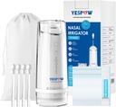 Nasal Irrigation System - YESPOW Electric Neti Pot Nose Cleaner - Sinus Rinse Machine with 4 Modes for Nose Wash - Nasal Irrigator with 40 Packets Saline for Sinus Flush and Relief