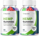 (2 Pack) Rejuvazen Gummies - Fórmula Oficial - Rejuvazen Hemp Gummies Blood Pressure Sugar Fórmula 300mg, Rejuvazen Gummies High Potency Blend Big Size Gummies 25mg Por Gummy 1500mg (120 Gummies)