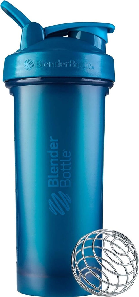 BlenderBottle Classic V2 Shaker Bottle Perfecta para Protein Shakes y Pre Workout, 28-Once, Ocean Blue
