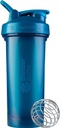 BlenderBottle Classic V2 Shaker Bottle Perfecta para Protein Shakes y Pre Workout, 28-Once, Ocean Blue