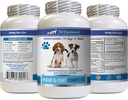 Suplementos de piel y carne de perro - Complejo de pelo y carne de perro - Alivio de piel avanzado - bueno para uñas - vitamina de perro e - 1 botella (60 tabletas)