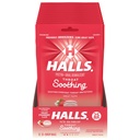 HALLS Throat Soothing (Previously HALLS Breezers) Creamy Strawberry Throat Drops, 12 Bolsas de 25 gotas (300 gotas totales)