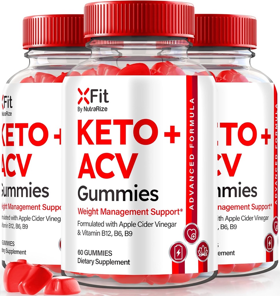 (3 Pack) Xfit Keto ACV Gummies, Oficial Keto+ACV Fórmula de pérdida de peso, todo natural de Apple vinagre 1000MG, X Fit Keto Plus ACV Gummy para la salud y el fitness, Xfit ACV Keto Gomitas (180 Gummies)