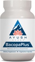 Ayush Herbs BacopaPlus - Suplementos Bacopa, Bacopa orgánica para la memoria " Focus, Cognitive Support Pill for Adults with Ginkgo, Gotu Kola, Ashwagandha - 90 cápsulas vegetarianas (1 Conde)
