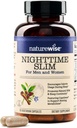 Naturewise Nighttime Fitness Support Suplemento " Natural Sleep Aid with Cayenne Extract, Green Coffee Bean, GABA, L-Theanine - Vegetarian, Non-GMO - 60 Capsules[1-Month Supply]