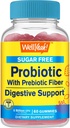 Probiótico Libre de Azúcar con Gummies Prebióticos (5 Billones CFU) - Apoyo Digestivo, Salud Gut y Soporte Vaginal - Maniquí Probiótico Estante, Prebióticos y Probióticos para Mujeres y Hombres - 60 Conde