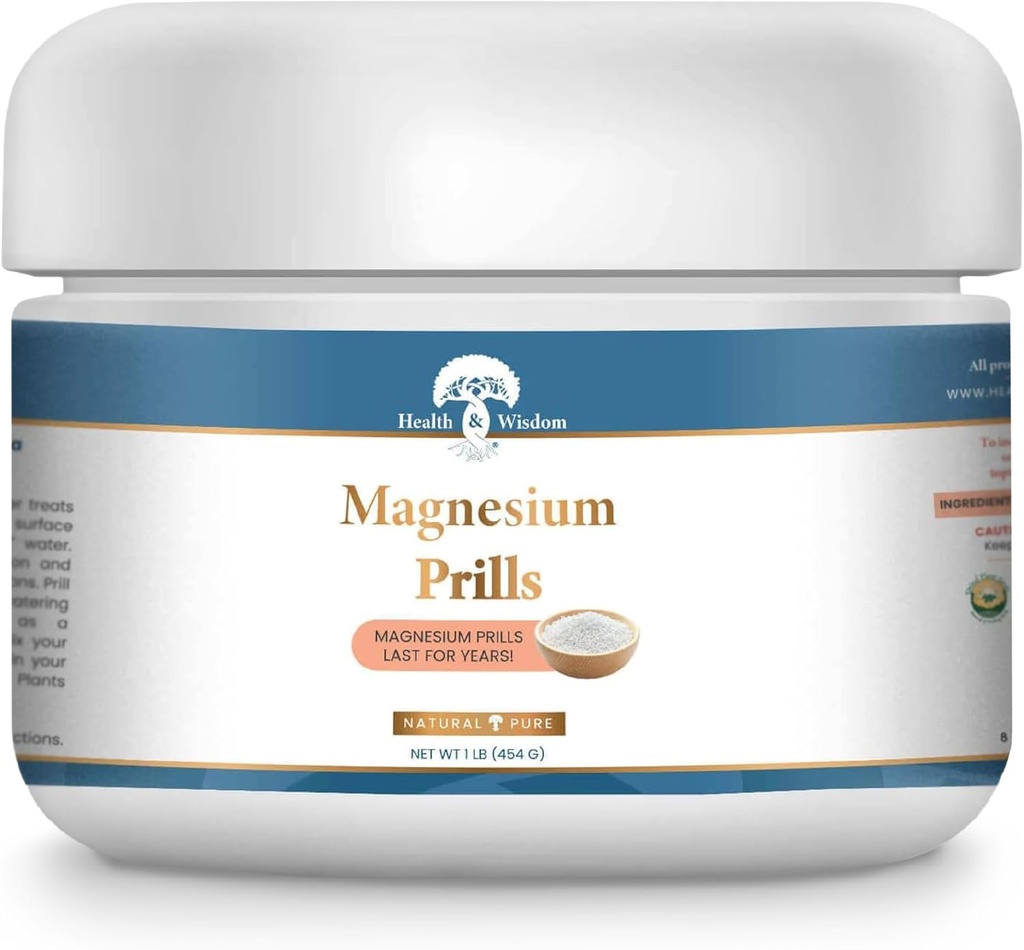 Salud y Wisdom Magnesium Prills - Dispositivos de agua estructurados, cuentas de lavado de Magnesio, Magnesio tópico, Mineral precioso, Agua de Magnesio, Agua desionada, Soak de Magnesio - 16 onzas