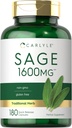 Carlyle Sage Suplemento 1600mg Silencio 180 Capsules ← High Potency ← Non-GMO, Gluten Free