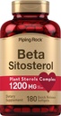 Piping Rock Beta Sitosterol Suplemento para Hombres TENIDO 1200 mg TEN 180 Softgels Silencioso Complejo de Sterols Planta Silencioso No GMO, Gluten Gratis