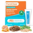 FemiClear Genital Herpes & Cold Sore Relief Ointment, 0.5 Oz, Fast-Acting Multi-Symptom Relief for Outbreaks, Burning, Itching, Tingling, Pain & Discomfort, All-Natural & Organic Ingredients