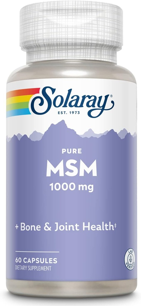SOLARAY Pure MSM Capsules, 1000 mg, 60 Conde