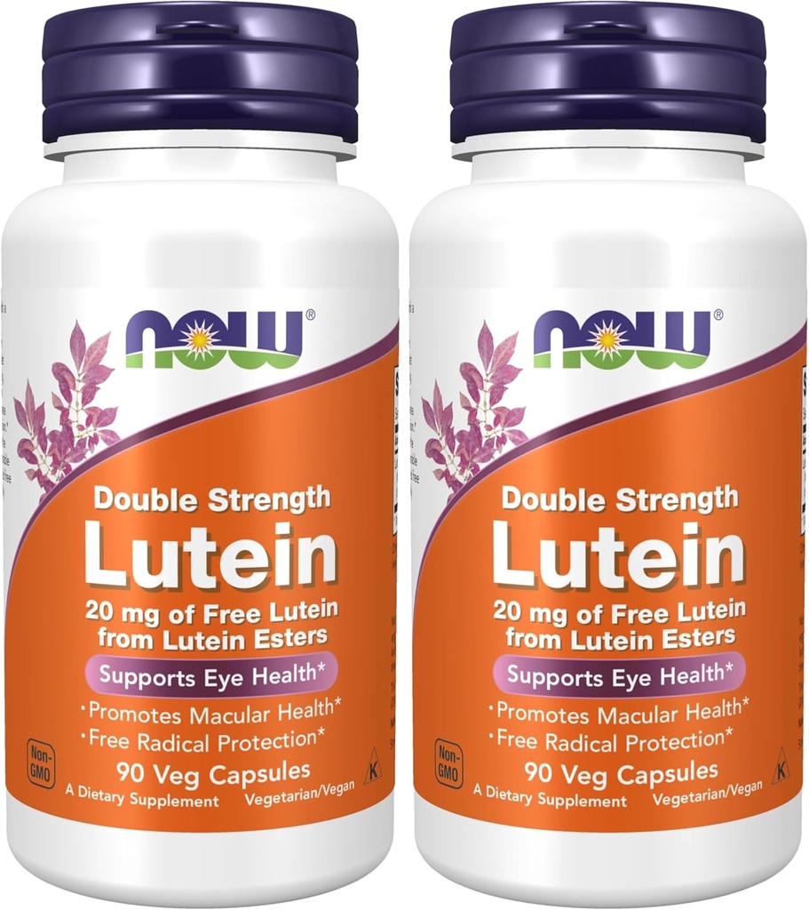 AHORA Suplementos, Lutein 20 mg con 20 mg de Luteina gratis de Lutein Esters, 90 cápsulas de Veg (Pack de 2)