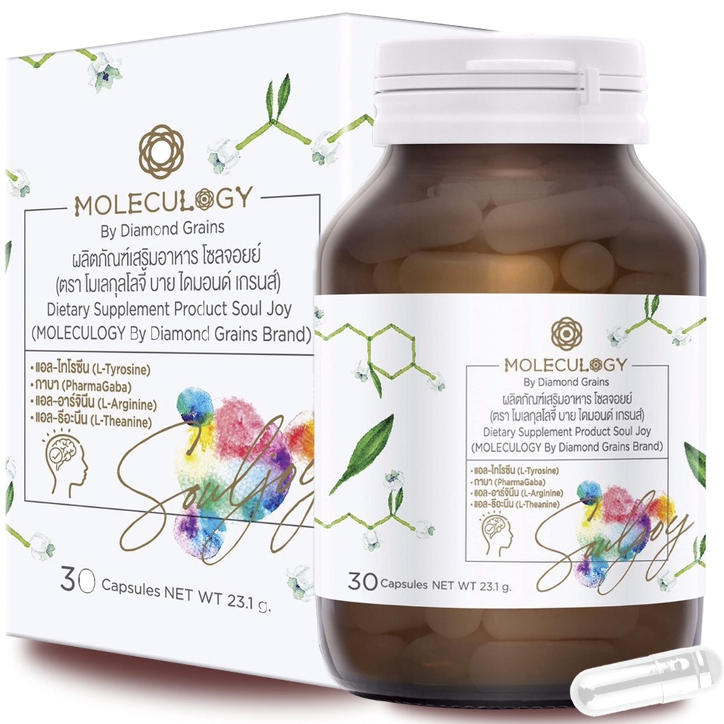Soul Joy &amp; Brain Booster - 30ct por MOLECULOGY Fortalece las habilidades cognitivas, Enhances-Focus " Boost-Concentration to Improve Memory Retention " Clarity with L-Tyrosin, GABA and More