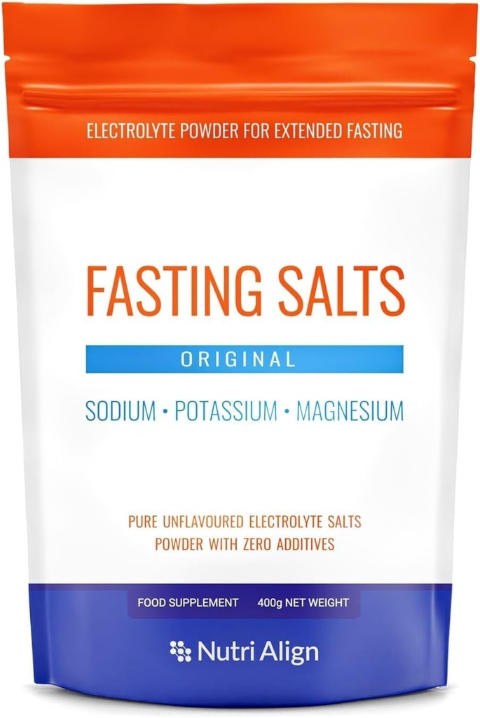 Nutri-Align Fasting Salts Electrolytes Powder ← 400g Sodium Potassium Electrolytes ← Pure Unflavoured Electrolytes for Extended and Intermittent Fasting ← Sugar Free &amp; Filler Free