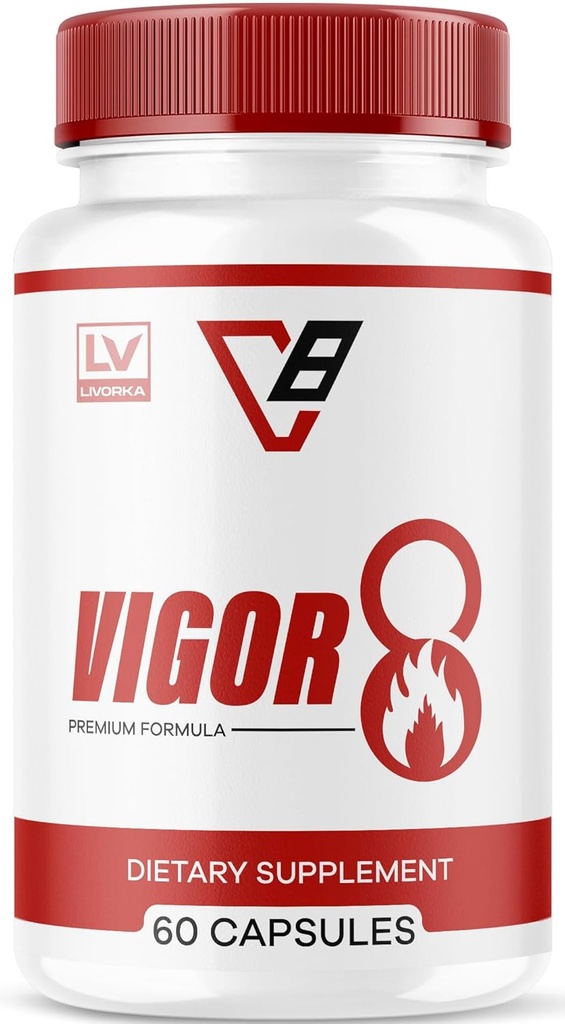 LIVORKA Vigor 8 para hombres, Fórmula Premium, Suplemento masculino, 60 cápsulas para 1 mes
