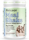Fit " Lean Meal Shake, Fat Burning Meal Replacement, Protein, Fiber, Probióticos, Chocolate, 1lb, 10 Servidores Por Container