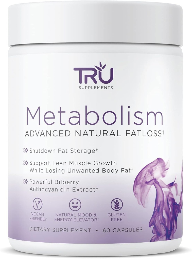 TRU Suplementos Metabolismo, Pérdida Grasa Avanzada, Lucha Agitada, No Jitters o Crash, 30 Servimientos