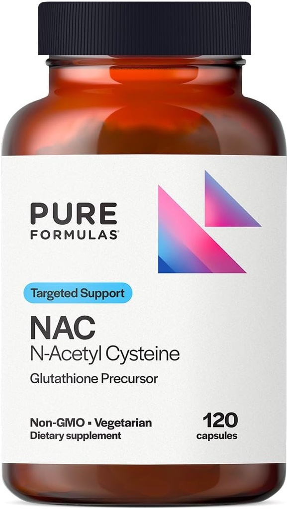 PureFormulas N-Acetyl-L-Cysteine - NAC Suplemento capsules 900mg NAC, Antioxidante Glutathione Precursor - Detox + Recuperación de entrenamiento, y Apoyo Inmunitario - Suplemento No GMO + Vegetariano -120 cápsulas