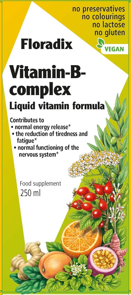 Floradix Vitamina B Complejo Fórmula Líquida, 250 ml