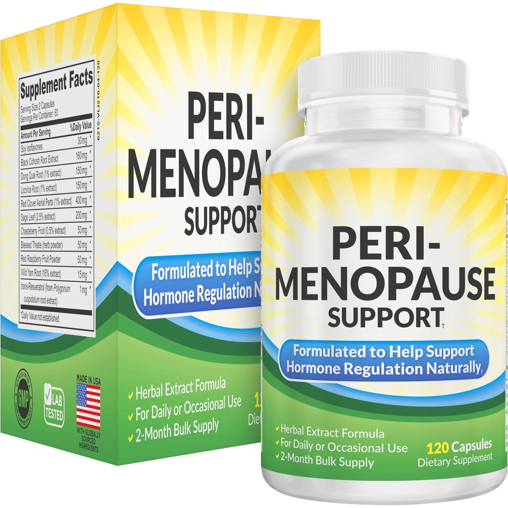 2-Menth PeriMenopause Supplements (All-in-1) Women's Hormone Support ¦ Blend of 11 Herbs & Extracts  Peri-Menopause Supplement for Women ← Female Hormonal Balance ← 60-Day Supply Silencio 120 Capsules
