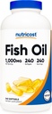 Nutricost Fish Oil Omega 3 Softgels con EPA & DHA (1000 mg de aceite de pescado, 560 mg de Omega-3), 240 Softgels, No GMO, Gluten Free.