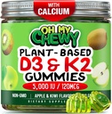 Centro-Filled Vitamina D3 K2 Gummies - Niños, Adolescentes & Adultos - Suplemento para Dientes Saludables, Huesos, Energía &amp; Inmunidad - 5000 UI D3, 120 mcg K2(MK-7), 120 mg Calcium - Vegan &amp; Non-GMO - 60 Conde