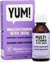 NovaFerrum Yum Silencioso Multivitamínico con Hierro para Infantes, Toddlers &amp; Kids Ages 4 > Bajo confidencialidad Immune Support ¦ Gluten Free Certified ← Sugar Free ← Raspberry Grape ← 50 Servings