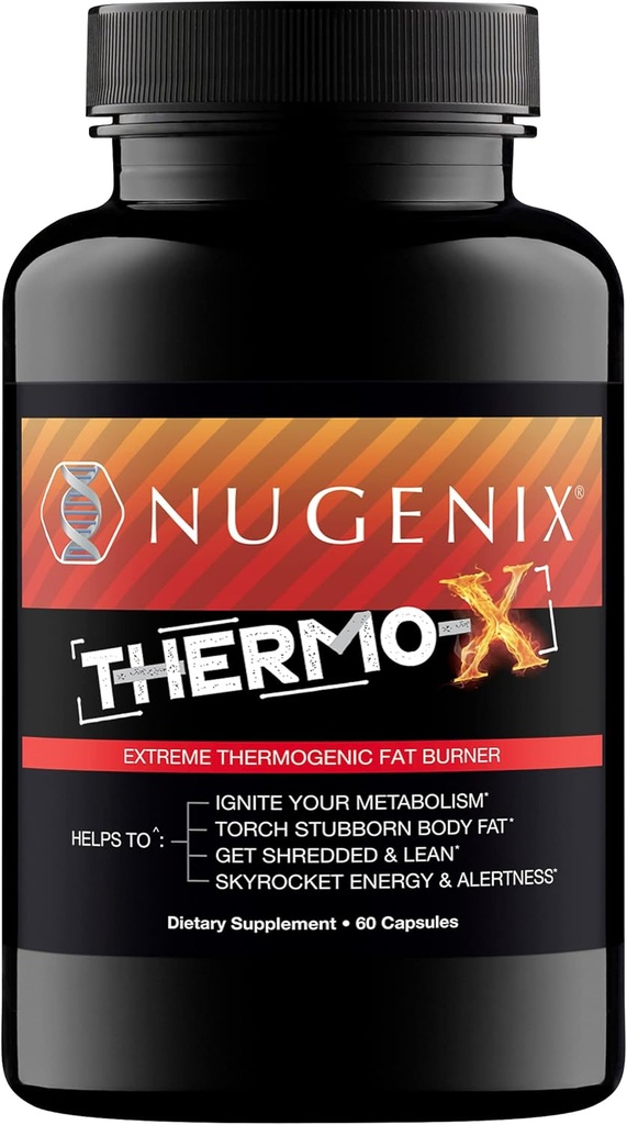 Nugenix Thermo-X: suplemento termogénico de quemador de grasa para hombres, acelerador metabólico extremo, 60 conde